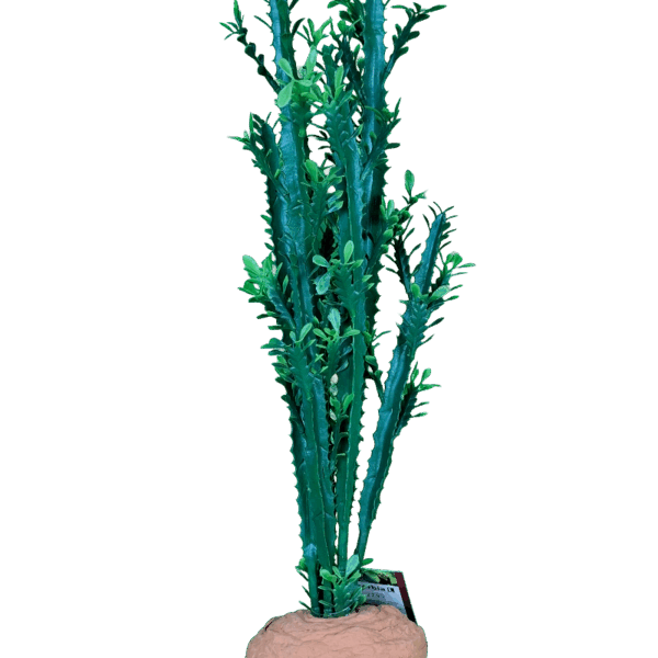 grüner, künstlicher Kaktus mit langen, aufragenden Armen